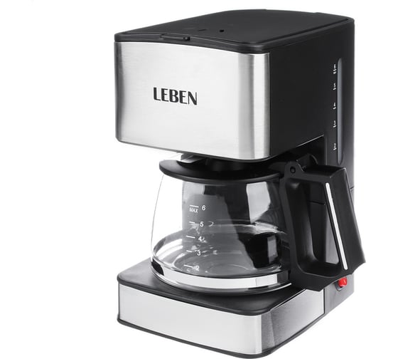 Изображение товара Капельная кофеварка LEBEN 680 Вт со стеклянной колбой с функцией автоотключения 0,8 л 286-027