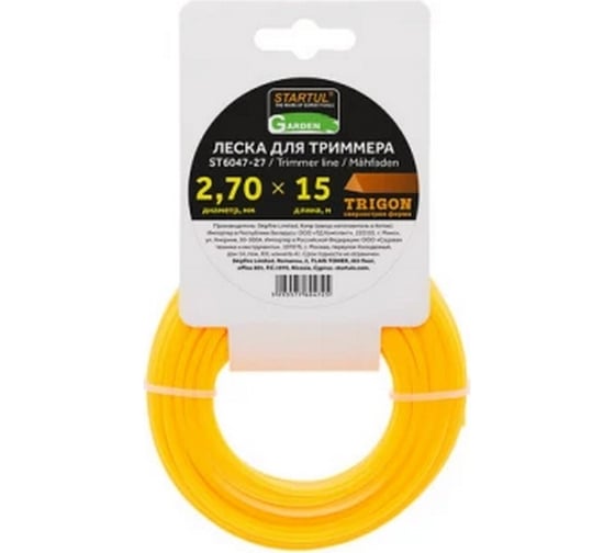 Изображение товара Леска для триммера Garden 2.7 мм, 15 м, сечение треугольное STARTUL ST6047-27