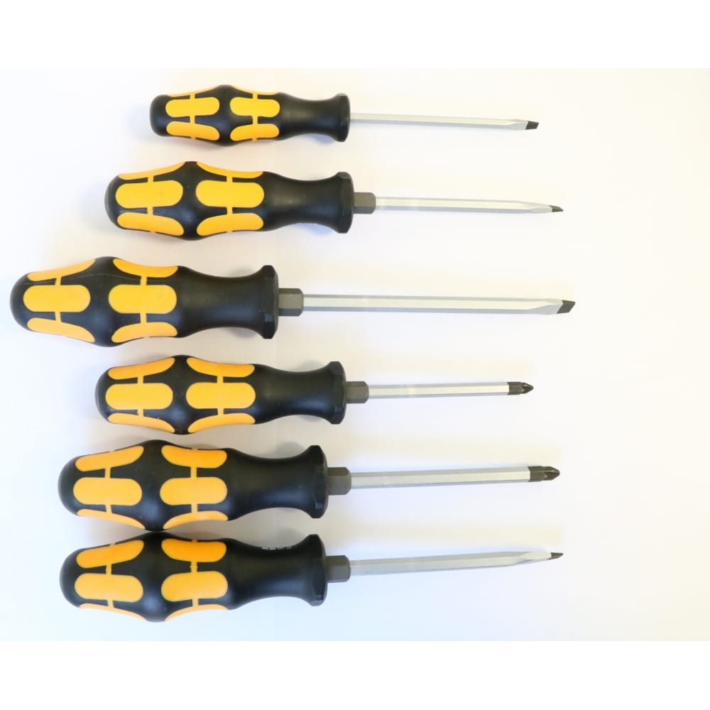 Набор усиленных отверток BTI набор усиленных гаечных рожковых ключей deko dkht06 черно желтый