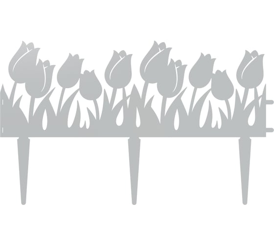 Изображение товара Ограждения для клумб Borge тюльпаны 0.5 м, бело-алюминиевый, ral 9006 01.964.05.01.03.000.9006