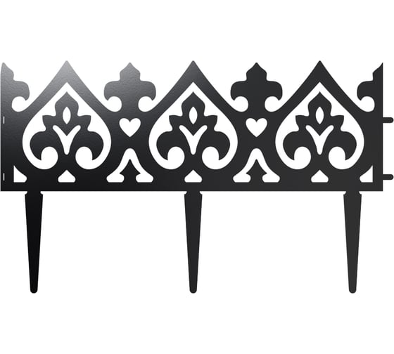 Изображение товара Ограждения для клумб Borge русский узор 0.5 м, чёрный, ral 9005 01.963.05.01.03.000.9005
