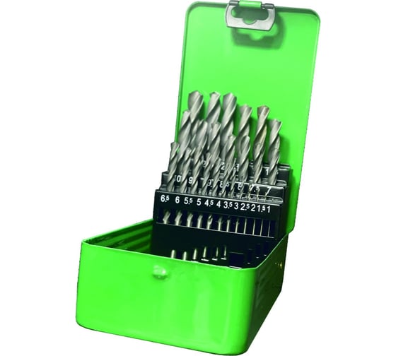 Изображение товара Набор свёрл по металлу в металлическом кейсе РЕЗОЛЮКС Р6М5 из 25-ти шт. (1-13x0.5мм) 26455