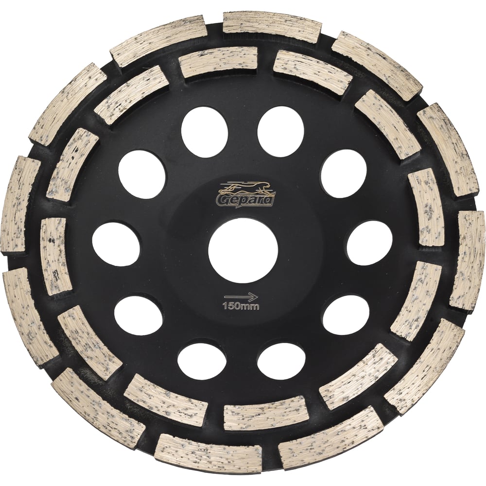 Изображение товара Чашка алмазная шлифовальная 150x22.2 мм двурядная Gepard GP0808-150