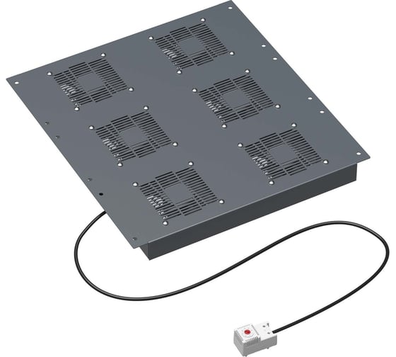 Изображение товара Потолочный модуль DKC 6 вентиляторов с термостатом для крыши напольных 19" it-корпусов дкс серии cqe шириной 600мм, ral7011 R5VSIT6006FT