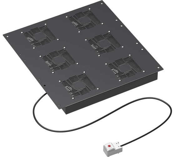 Изображение товара Потолочный модуль DKC 6 вентиляторов с термостатом для крыши напольных 19" it-корпусов дкс серии cqe шириной 600мм, ral9005 R5VSIT6006FTB