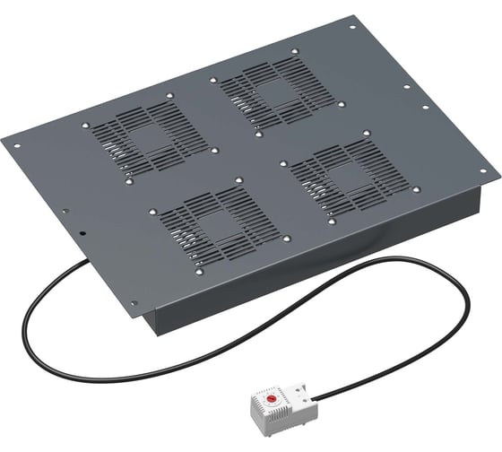 Изображение товара Потолочный модуль DKC 4 вентилятора с термостатом для крыши напольных 19" it-корпусов дкс серии cqe шириной 600мм, ral7011 R5VSIT6004FT