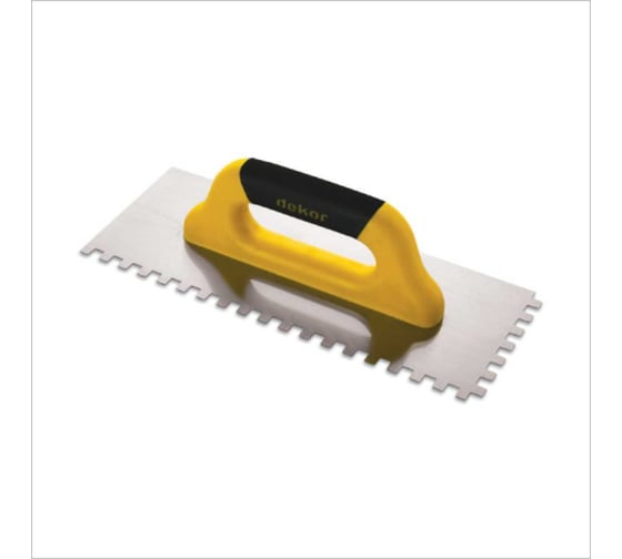 Изображение товара Зубчатый полутер DEKOR HASSAN 120x400 мм квадратный зуб 4x4 мм, пластиквая ручка 412