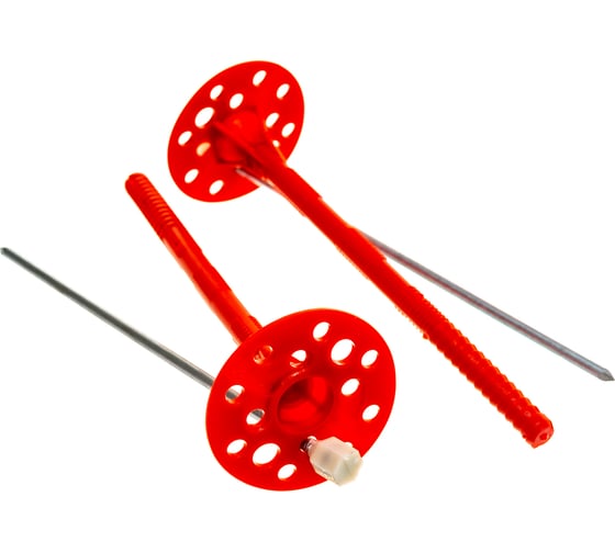 Изображение товара Дюбель для теплоизоляции с металлическим гвоздём с термоголовкой 10х180, 50шт - пакет Tech-Krep 124473