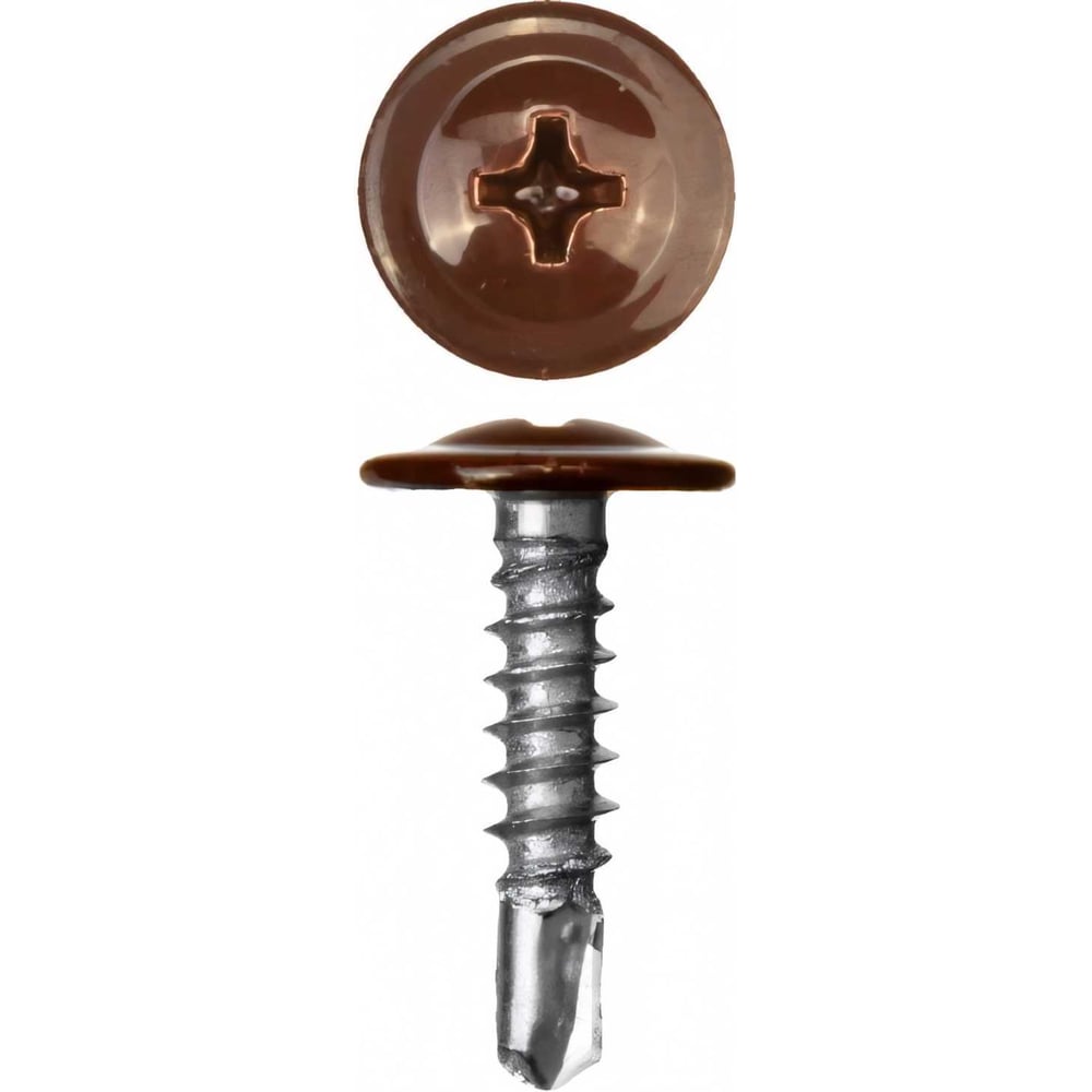 Изображение товара Саморез Tech-Krep/Zitar ШСММ сверло 4,2х16 темно-коричневый KP RAL 8017 20 шт, пакет 125491