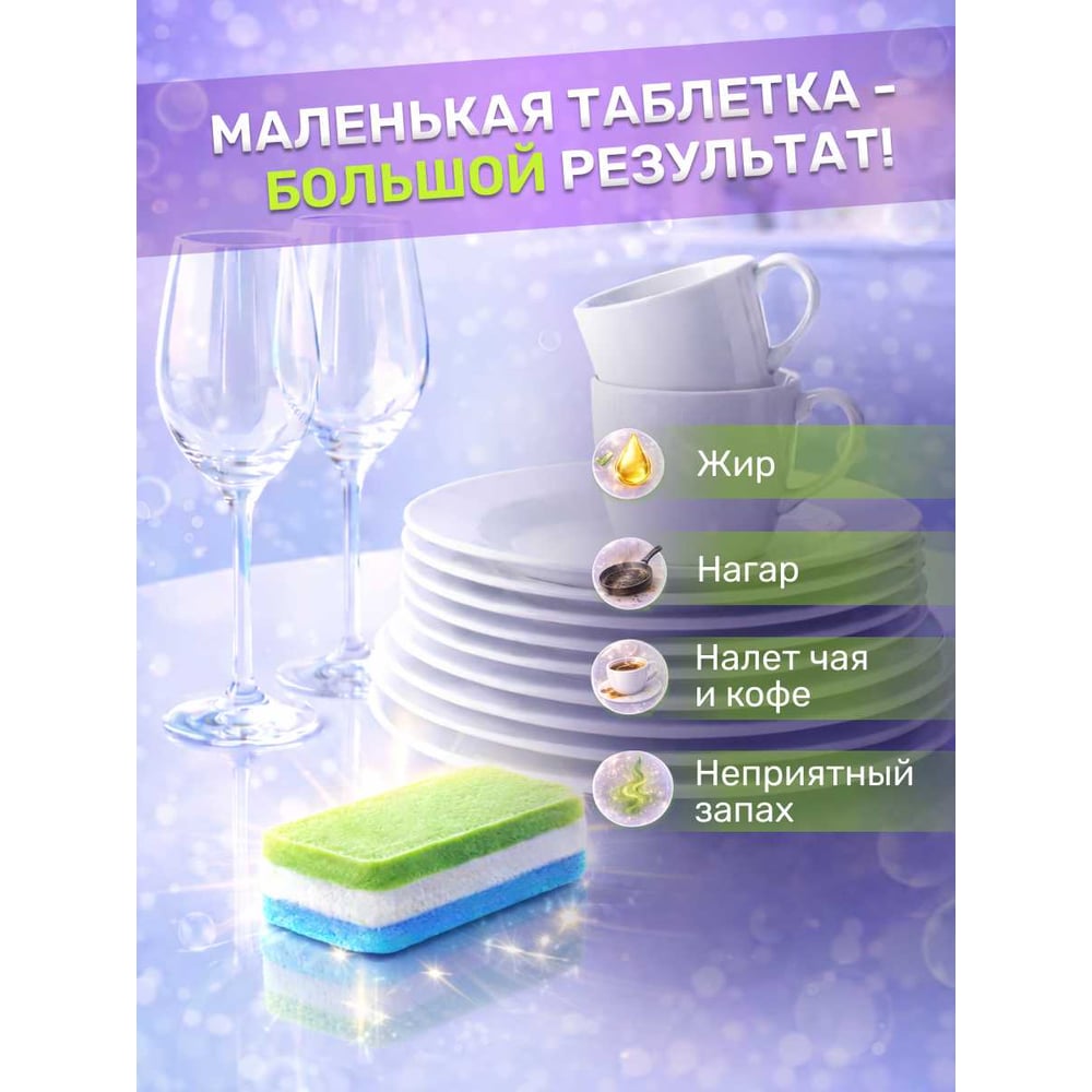 Изображение товара Таблетки для посудомоечных машин Clean&Fresh all in 1 mini tabs 200 шт