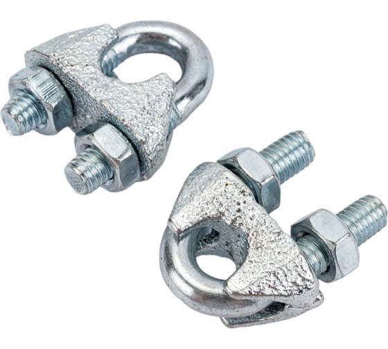 Изображение товара Дугообразный зажим троса 8мм DIN741 2шт - ярлык Zitar 102738