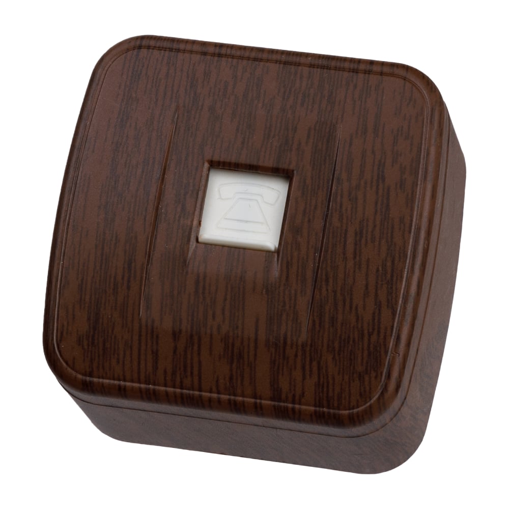 Изображение товара Розетка TDM ELECTRIC TФ (RJ-11) открытой установки IP20, венге "Дача" Народная SQ1824-0072