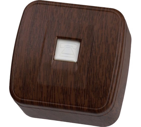 Изображение товара Розетка TDM ELECTRIC TФ (RJ-11) открытой установки IP20, венге "Дача" Народная SQ1824-0072