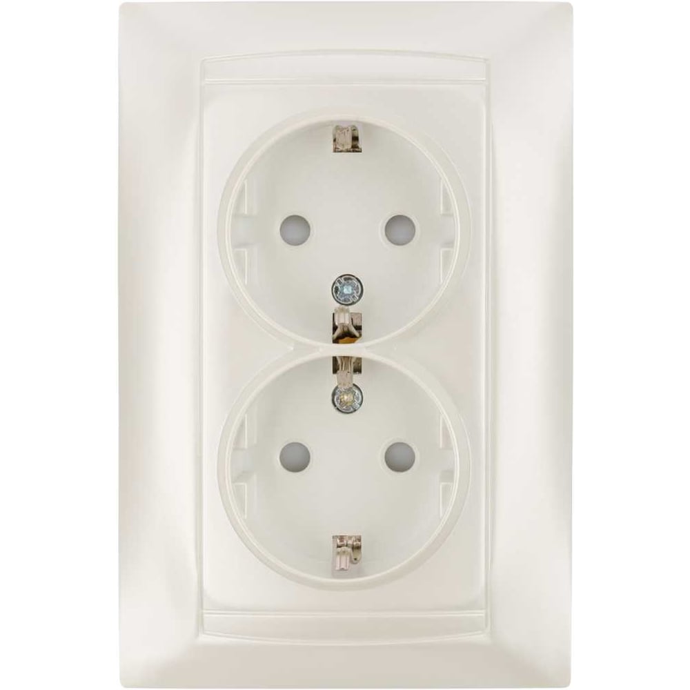 Изображение товара Розетка двойная с защитными шторками и монтажом серии Лама 16А 250В