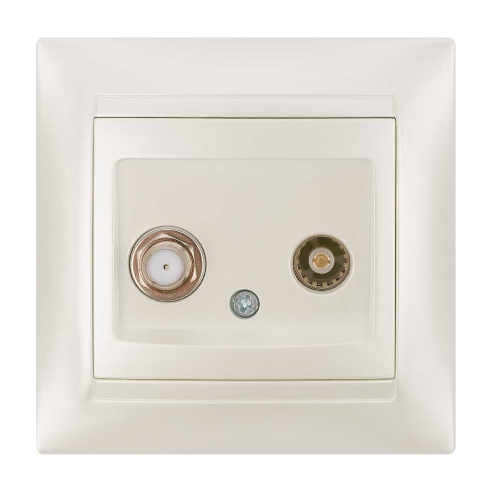 Изображение товара Розетка TDM ELECTRIC TV + SAT (F-разъем) 0-2400МГц перламутр Лама