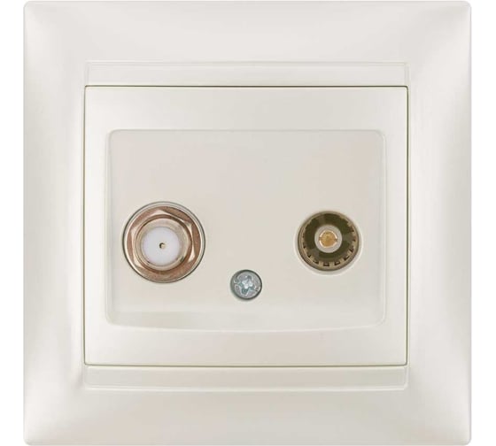 Изображение товара Розетка TV ("мама") + SAT (F-разъем) 0-2400МГц перламутр серия "Лама" TDM ELECTRIC SQ1815-0820