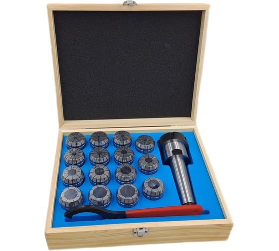 Изображение товара Патрон цанговый КМ4 с набором цанг ЕR 40 из 15 шт (4-26 мм) TORNERI 046562