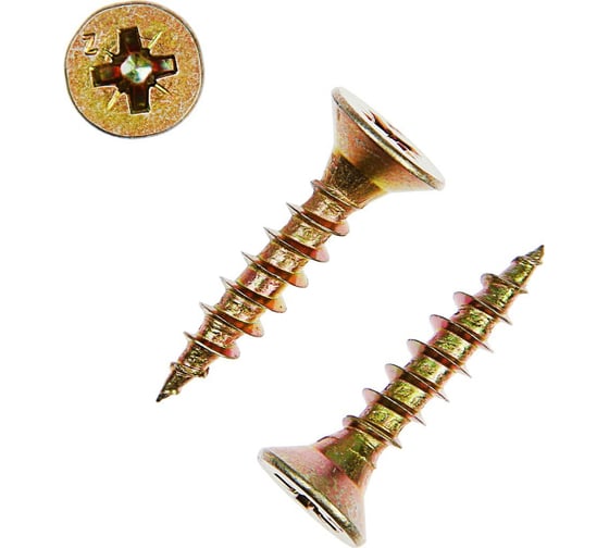 Изображение товара Универсальные саморезы 25x5,0 мм 200 шт желтые коробка с окном Zitar 102259