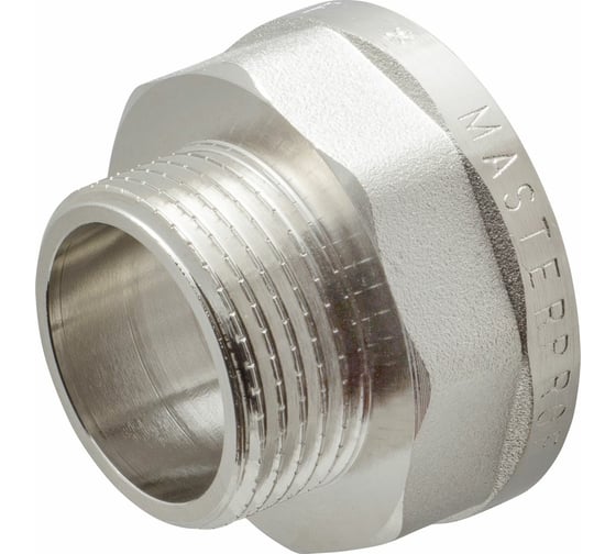 Изображение товара Переходник сантехнический с ребордой MPF 1.1/4" х 1" латунный никелированный внутренняя-наружная резьба ИС.072196