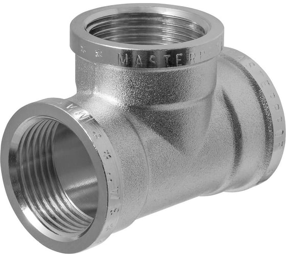 Изображение товара Тройник сантехнический MPF 3/4" латунный никелированный внутренняя резьба ИС.072220