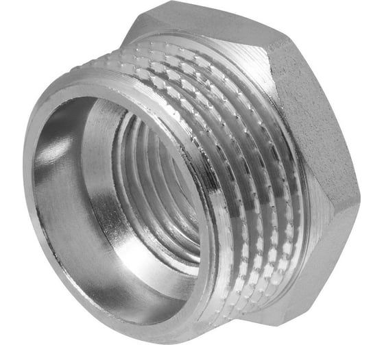 Изображение товара Футорка 1" х 1/2" сантехническая MPF переходник латунная никелированная наружная-внутренняя резьба ИС.072205