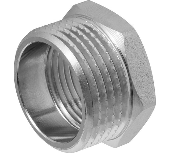 Изображение товара Футорка 1" х 3/4" сантехническая MPF переходник латунная никелированная наружная-внутренняя резьба ИС.072206