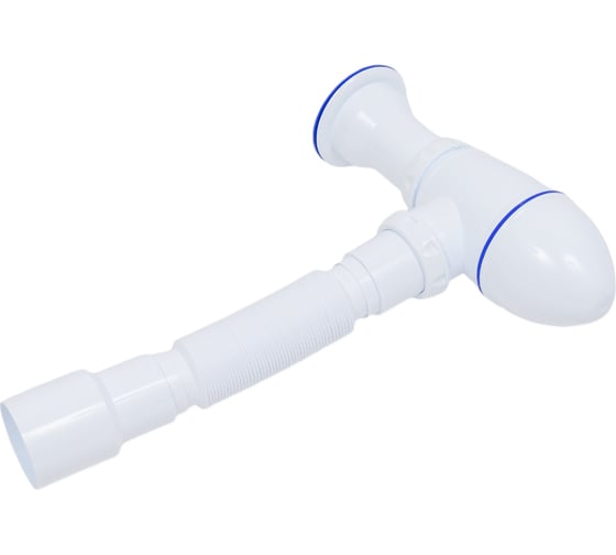 Изображение товара Сифон для умывальника Unicorn 1.1/2"х40, литой нержавеющий выпуск, винт 80 мм, с универсальной гибкой трубой, 40х40/50 A120 ИС.110312 533250