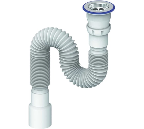 Изображение товара Универсальный гофросифон Unicorn 800 мм 1.1/2"х40/50 нерж.вып., винт 80 D220