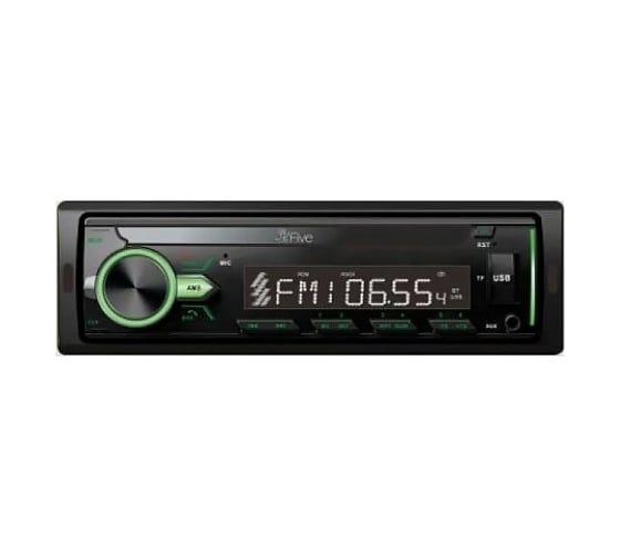Изображение товара Автомагнитола FIVE 1 din, зеленая, Bluetooth, USB, AUX, SD, FM, 4х50 F24G