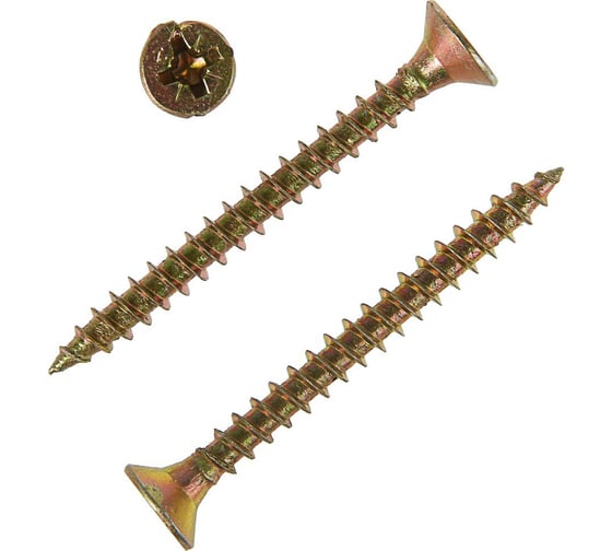 Изображение товара Универсальные саморезы 60x6,0 мм 100 шт желтые коробка с окном Zitar 102271