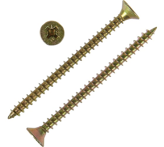 Изображение товара Универсальные саморезы 80x6,0 мм 75 шт желтые коробка с окном Zitar 102273