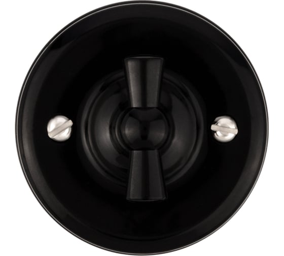 Изображение товара Поворотный выключатель TDM ELECTRIC 2-кл. с ручкой (бантик) 10А черный «Виви» SQ1820-1206