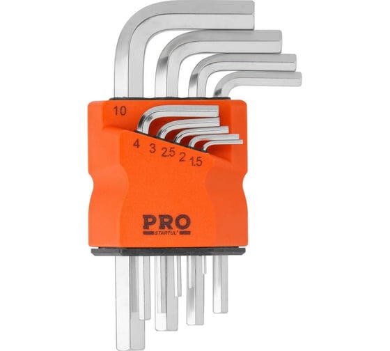 Изображение товара Набор коротких шестигранных ключей STARTUL PRO 1,5-10 мм, 9 предметов PRO-89309