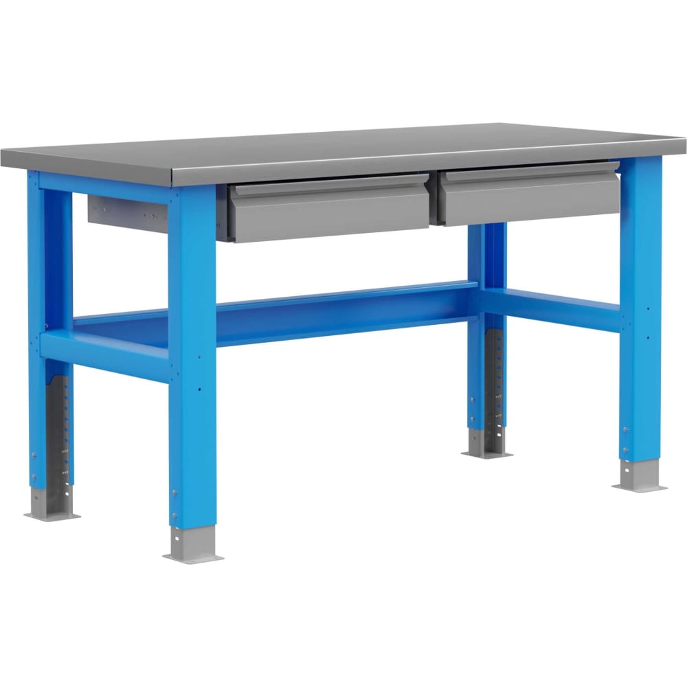 Промышленный металлический стол Верстакофф, цвет голубой