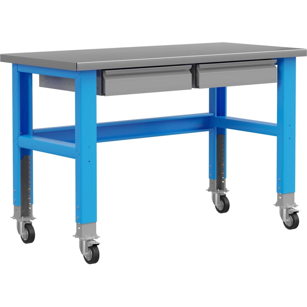 Промышленный металлический стол Верстакофф, цвет голубой