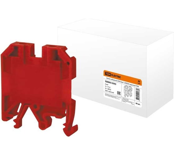 Изображение товара Наборный зажим TDM ELECTRIC ЗНИ-6мм2 (JXB50А) красный SQ0803-0303