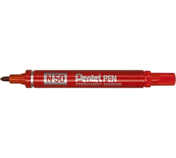 Изображение товара Перманентный маркер Pentel Pen N50-BE 4.3 мм, пулевидный, 12 шт, красный 610021