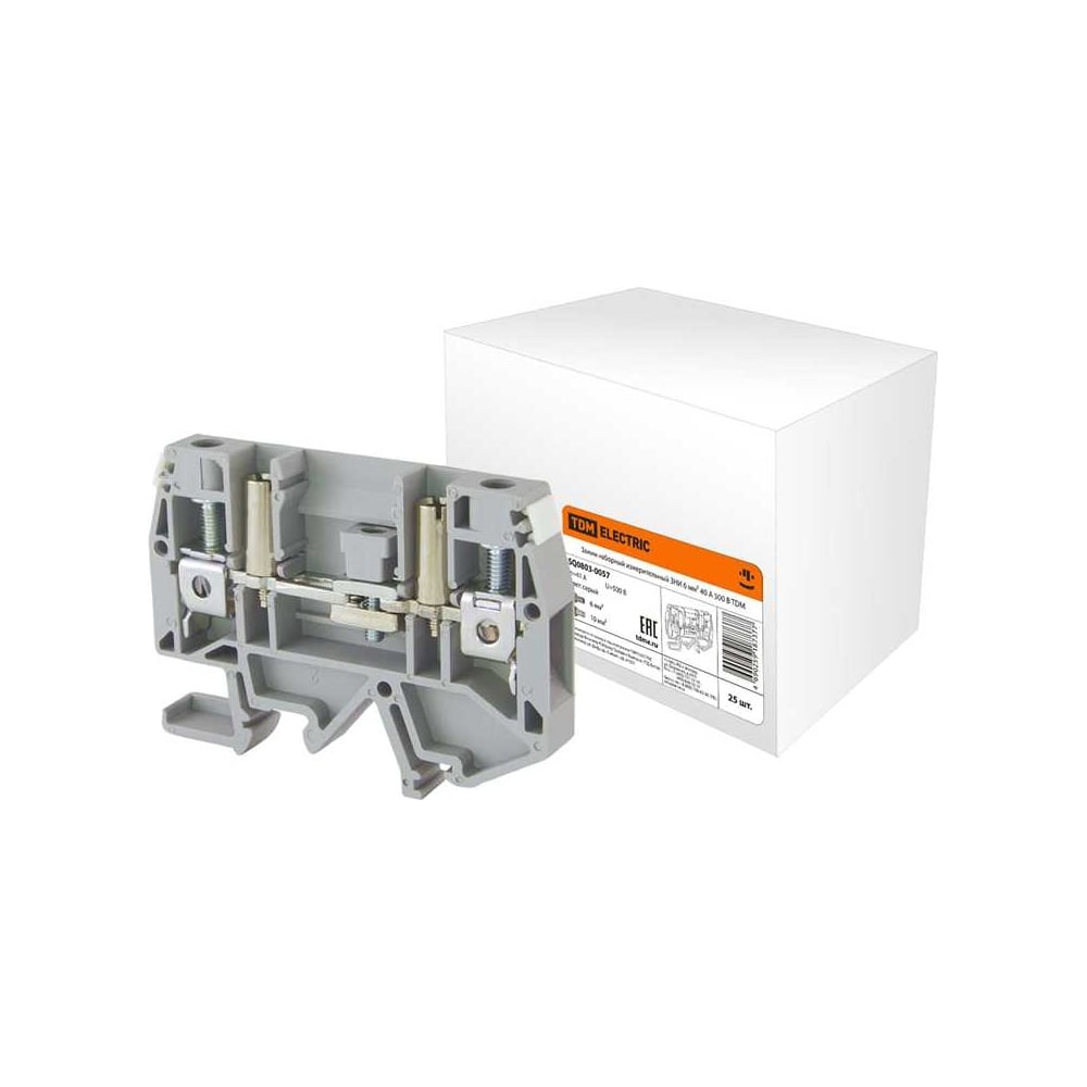 Изображение товара Наборный зажим TDM ELECTRIC измерительный ЗНИ 6 мм2 40А 500В SQ0803-0057