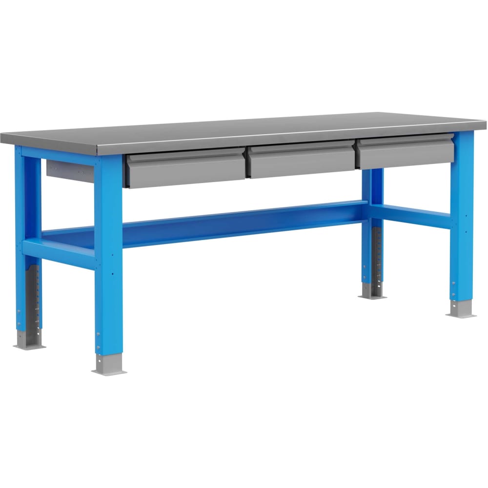 Промышленный металлический стол Верстакофф, цвет синий