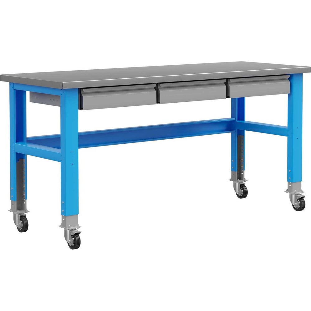 Изображение товара Промышленный металлический стол на колесах Верстакофф PROFFI 115013