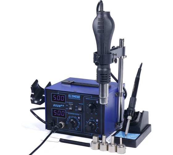 Изображение товара Паяльная станция ELEMENT 852D++ 16553 с держателем фена