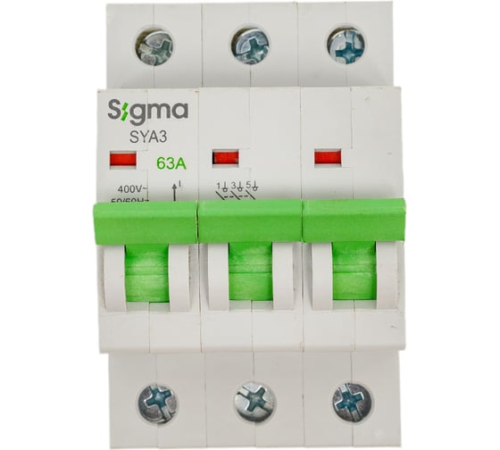 Изображение товара Рубильник Sigma Elektrik 3P 63A, 4 шт SYA3063