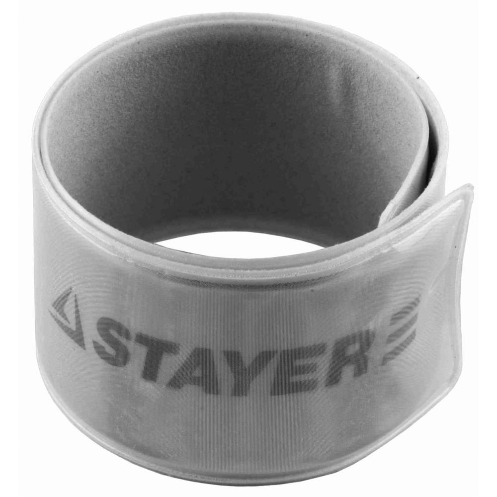 фото Светоотражающий, самофиксирующийся браслет stayer master серый 11630-g