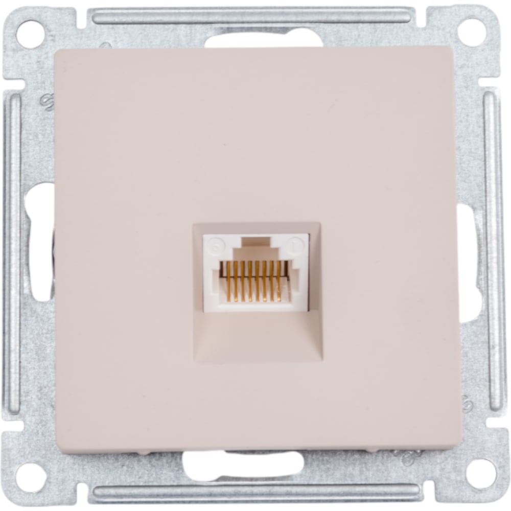 Изображение товара Телефонная розетка RJ11 Atlasdesign песочный, встраиваемая, механика