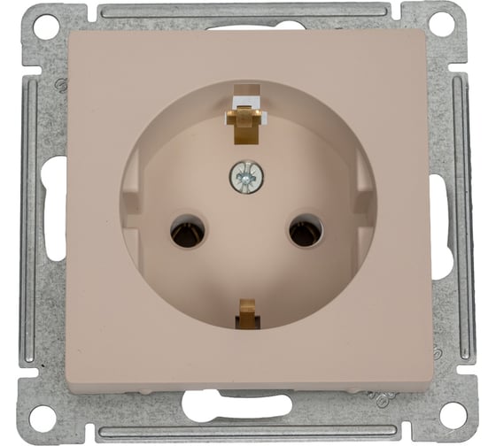 Изображение товара Розетка Systeme Electric Atlasdesign песочный, с заземлением, 16а ATN001243