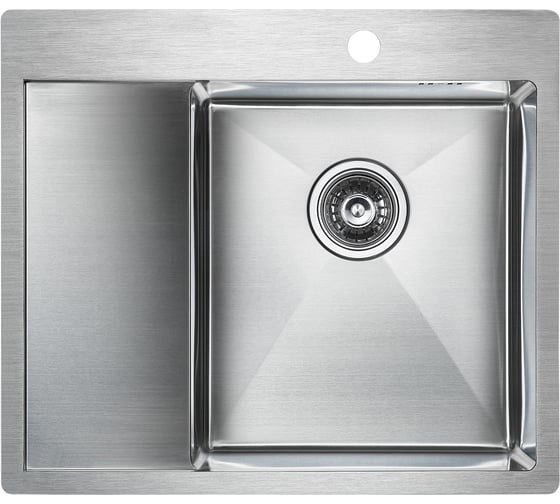 Изображение товара Кухонная мойка Paulmark KRONER 59F, брашированная нержавеющая сталь, правая, 590х510мм, PM225951-BSR