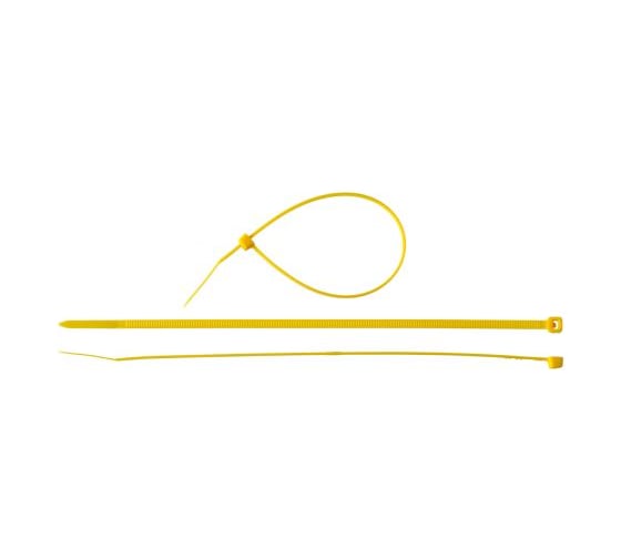 Изображение товара Нейлоновый хомут Зубр МАСТЕР желтый, 3,6 мм x 200 мм, 100 шт 309050-36-200