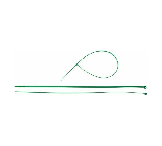 Изображение товара Нейлоновый хомут Зубр МАСТЕР зеленый 3,6 мм x 300 мм, 100 шт 309060-36-300