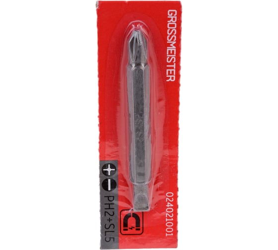 Изображение товара Бита двухсторонняя PH2+SL5, 65 мм GROSSMEISTER 024021001