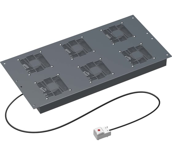 Изображение товара Потолочный модуль 6 вентиляторов с термостатом для крыши напольных 19" it-корпусов дкс серии cqe шириной 800мм, ral9005 DKC R5VSIT8006FTB